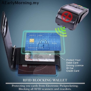 [My] billetera minimalista delgada para hombre con Clip de dinero RFID bloqueo de bolsillo delantero de cuero genuino [MY] (5)