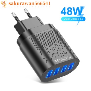sakurawan566541 3a 4 Ports Hub Usb Charger Plug Adapter Fireproof Pc Material Quick Charge Multifunctional Universal