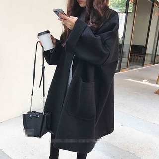 Más El Tamaño Suelto Oversize Silueta Tweed Abrigo De Las Mujeres Coreano Largo Lana (5)