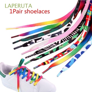 LAPERUTA Hombres Shoestring Moda Impreso Cordones Zapato Patrón De Colores Cuerdas Multicolor Plano Decoración Colorido