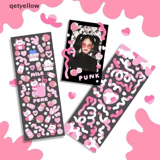 Qetyellow Rose Flower Korean Sticker Aesthetics DIY Photo Album Scrapbook stationery CO (1)