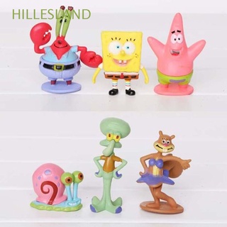 hillesland figura de 3-6 cm juguetes lindo bob esponja figura de acción patrick star niños juguetes de dibujos animados esponja calamardo anime modelo de modelo juguetes