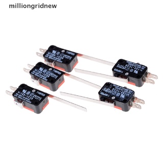 [milliongridnew] 5 piezas v-153-1c25 brazo de palanca de bisagra largo básico micro interruptor de límite snap 15a