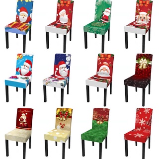 likewinn decoración del hogar cubierta de asiento de cocina santa impresión de navidad silla cubre elástico extraíble banquete anti-sucio silla de comedor cubierta de diapositivas (5)