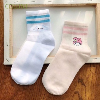 COLLIN1 Japanese Cartoon Socks Soft Cinnamoroll Anime Ankle Socks Plush Kawaii Cotton Plushie Pudding Dog Breathable Melody