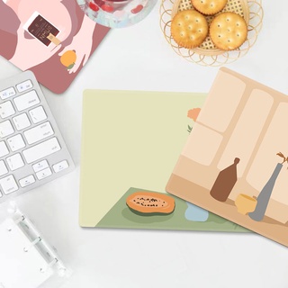 ๑✘▫[Flat style] Small mouse pad personality cartoon creative custom seam thickening anti-skid desk pad home learning office writing desk pad oversized girl gaming computer keyboard pad