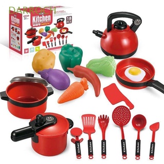DARROCH 18pcs Cooking Set Toy Plastic Pretend Play Toy Simulation Kitchen For Kids Pretend Play Cookware Mini Kitchen Simulation Kitchen Toys Role Playing/Multicolor