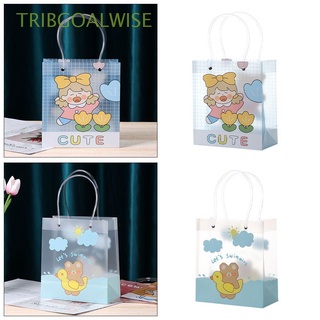tribgoalwise nuevo regalo envoltura de dibujos animados pvc bolsa de almacenamiento pequeño oso transparente estilo retro simple paquete de maquillaje