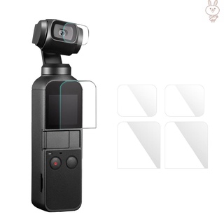 Ol lente de cámara y película de pantalla Protector de fibra de vidrio Protector de película protectora Kit de repuesto para DJI OSMO bolsillo de mano cardán cámara (1)