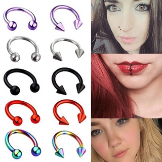 1 Pc Pack Fashion Stainless Steel Horseshoe Fake Nose Ring / Cone Spike C Clip For Women Men