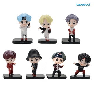 7Pcs/Set BTS Bangton Boys Figurine Mini Model Doll Miniature Toy Decoration