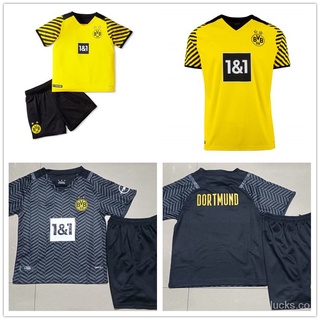 2021-22 BVB Niños Casa Estadio Camisa Dortmund Fuera Traje De Fútbol Tercera jersey Con Pantalones
