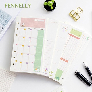 FENNELLY Students Notebook Paper Agenda Binder Inside Page Loose Leaf Paper Refill 45 Sheets To do List Daily Planner Kawaii School Supplies A5 A6 Notebook Refill