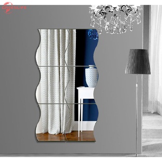 6 pzas calcomanías autoadhesivas para pared/espejo 3d/decoración de habitación/hogar