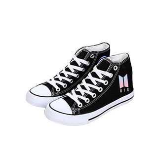 Kpop BTS alta parte superior Casual moda hombres/mujer zapatos de lona deporte zapatillas de deporte ejército LY (2)