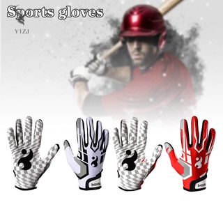Y1zj guantes de béisbol antideslizantes de silicona resistente al desgaste transpirable ajustable correa de muñeca deportes al aire libre Fitness guantes