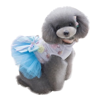 verano floral bowknot lentejuelas encaje cachorro perro princesa falda mascota tutú vestido