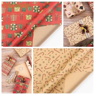 FROMEPP DIY Christmas Decoration Handmade Craft Recyclable Wrapping Paper Box Packing Festival Supplies Gift Wrapping Santa Snowman Kraft Paper