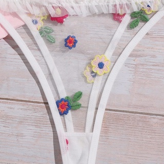 *DMGO*=flores bordado sujetador G-String tanga ropa de dormir ropa interior mujer lencería (4)