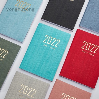 2022 inglés a5 calendario planificador de libros imitación cuero mes índice cuaderno bloc de notas Yongfutong