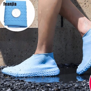 [fea] Funda de silicona impermeable para zapatos reutilizables antideslizantes para botas de lluvia 429y (1)