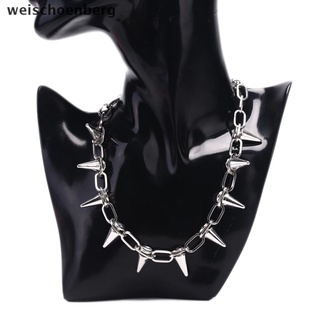 [oe] nuevo collar con remaches punk goth rock gargantilla cadena de eslabones joyería. (8)