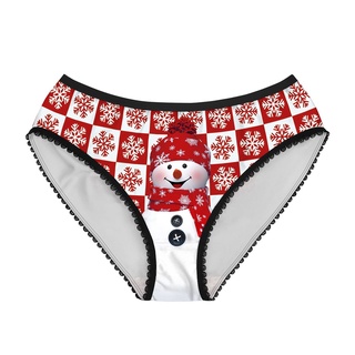 2x impresión de navidad ropa interior boxeador pantalones cortos par de bragas de las mujeres bragas xl muñeco de nieve y muñeco de nieve hombres (5)
