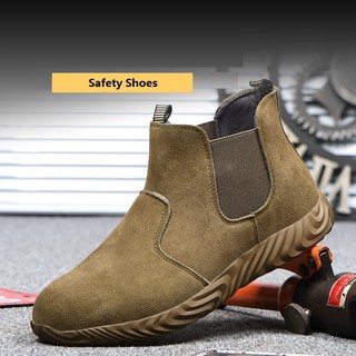 la moda de gamuza de los hombres del dedo del pie de hierro botas de seguridad zapatos a prueba de pinchazos clásico de alta calidad