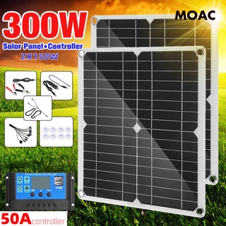 [electrodomésticos] Kit de Panel Solar 300W 18V monocristalino RV vehículo barco casa 2 paneles solares