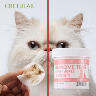 CRETULAR 100pc Useful Eye Cleaning Wipes Household Cat Tear Stain Remover Pet Wipes Grooming Supplies Towels Dog Home & Living Clean Paper