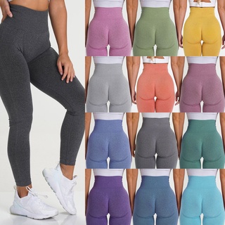 *dmgo*=mujer color puro levantamiento de cadera deportes fitness running pantalones de yoga de cintura alta