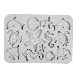 Jojo Starfish caballito de mar formas de pescado DIY Material de silicona moldes Chocolates galletas Fondants decoración de tartas para amantes de la hornear (5)
