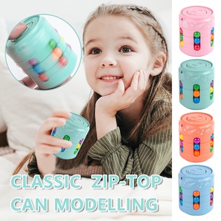 Cubo de frijoles mágicos antiestrés puede girar Top pequeño frijol de los niños colorido Fidget dedo Spinning alivia los juguetes de estrés
