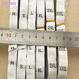 [rtr] 500 etiquetas de talla de ropa blanca/negro tejido/etiquetas S M L XL