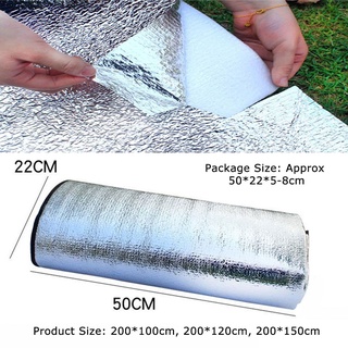 Suqi alfombrillas de Camping ligeras impermeables de doble cara de papel de aluminio al aire libre al aire libre colchón de playa EVA para tiendas de campaña plegable almohadillas manta de Picnic (2)