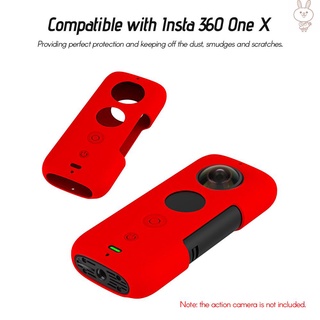 Funda protectora de silicona de alta resistencia con cubierta de lente Compatible con Insta 360 One X cámaras deportivas rojo (5)