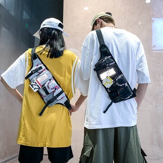 Nueva Marca De Moda Coreana Reflectante Bolsa De Pecho Para Hombres Multifuncional Personalidad Deportes Calle hip-hop Cintura Impermeable (1)