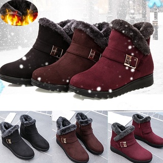 las mujeres botas de nieve clásico de lana botas de tobillo de invierno caliente de piel casual zapatos botas cortas