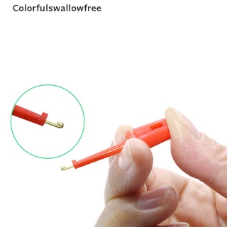 colorfulswallowfree 6 piezas mini grabber clip de prueba gancho conector sonda jumper multímetro cables de plomo belle