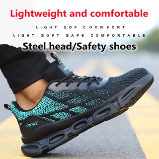 Zapatos de seguridad de los hombres zapatos Anti-golpes de acero dedo del pie zapatos de punción resistente zapatos de trabajo sitio zapatos de protección transpirable desodorante antideslizante zapatos de las mujeres