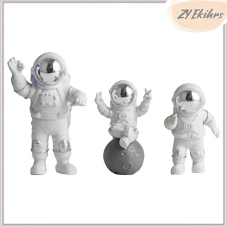 3x estatua astronauta modelo spaceman estatuilla decoración niños regalo de cumpleaños