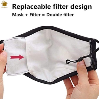 Paquete de 2 cubiertas faciales y 4 filtros de aire de algodón filtro de hoja lavable reutilizable mascarilla facial (6)