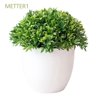 METTER1 Small Tree Table Bonsai Wedding Party Fake Flower Artificial Plants Garden Decor Home Hotel Decoration Ornaments Potted Green Grass Ball Pot Plants/Multicolor
