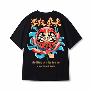 La moda de estilo étnico ropa de hombre suelta camisa de los hombres de gran tamaño de manga corta T-shirt unisex de manga corta T-shirt japonés vaso impresión camiseta pareja top tee