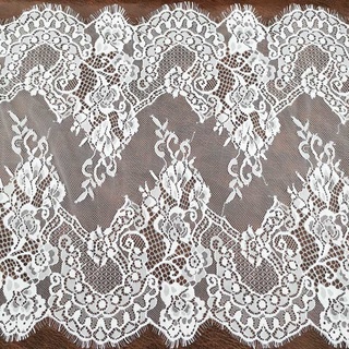 3 Meters/roll 42 Cm Lace Fabric Apparel White Elastic Stretch French Veil Craft Diy Slim Underwear Women's Home Sewing Decoration