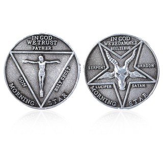 Lucifer Morning Star Satan Pentecost Coin, Sheep Head Zodiac Commemorative Coin Small Gift
