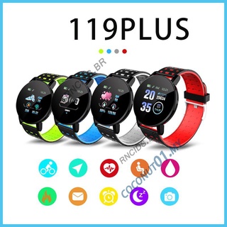 Ip67 impermeable 119Plus Smart pulsera reloj de frecuencia cardíaca inteligente reloj pulsera deportes relojes banda Smartwatch para Android IOS