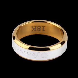 Forever Love Lovers pareja a juego anillo de acero anillo de dedo joyería para boda (4)