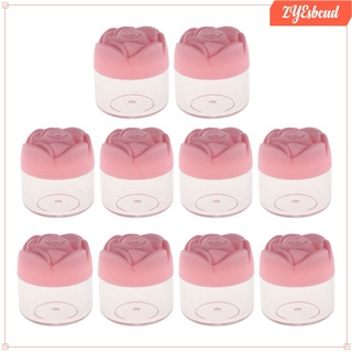 10 Pieces 20g Plastic Cosmetic Containers with Rose Shaped Screw Caps, Empty