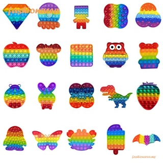 Brighthome Rainbow Pop It Fidget juguetes Push burbuja sensorial Squishy alivio del estrés autismo necesidades Anti-estrés juguetes para niños adultos